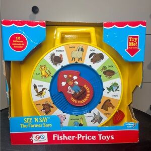 Fisher-Price Yellow See 'N Say The Farmer Says Pull-Cord Animal Toy